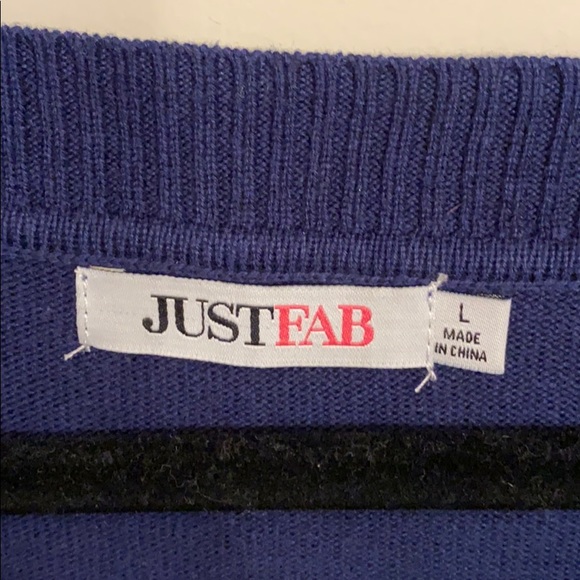 Navy blue and grey striped sweater - Picture 2 of 3